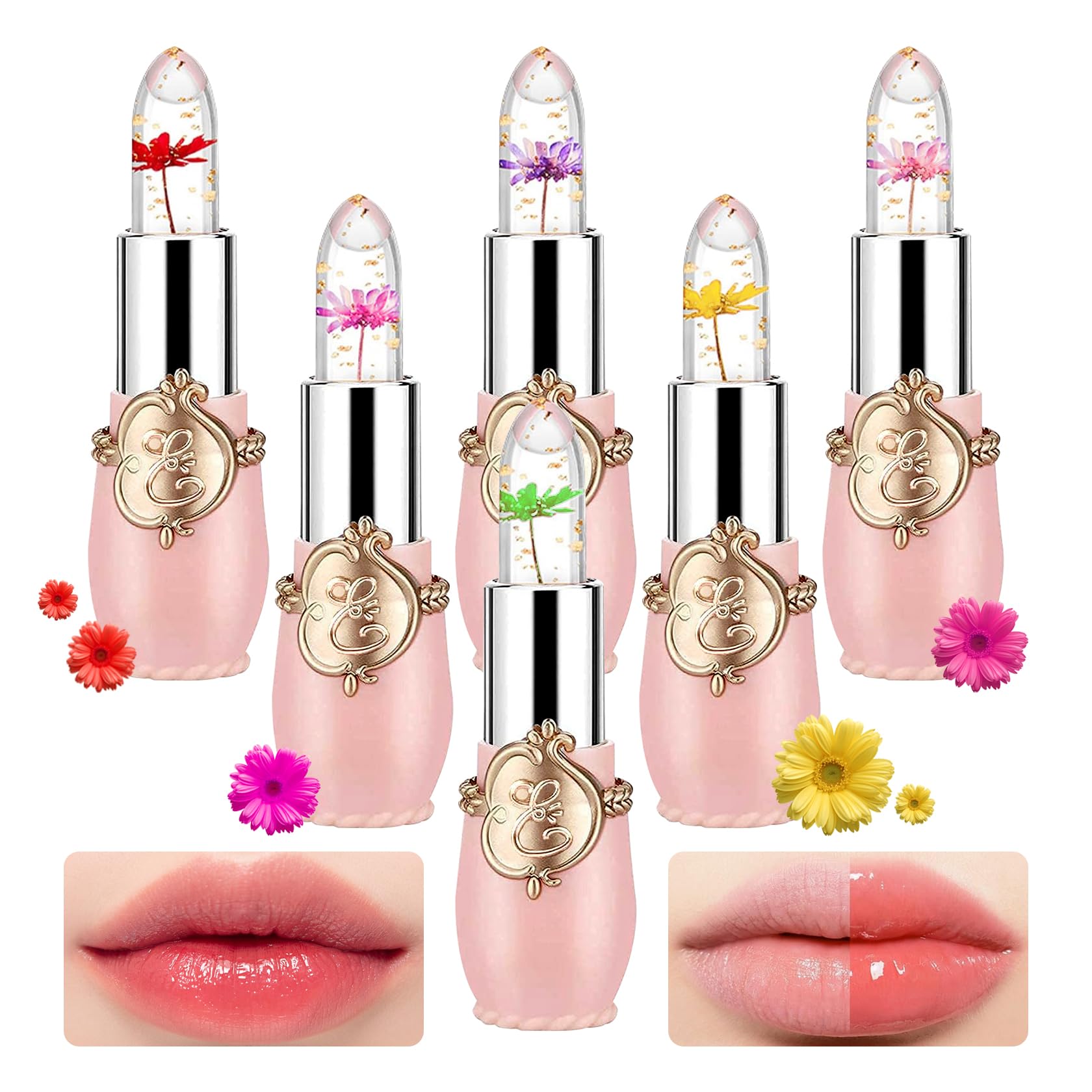 PPPanYiDi crystal flower jelly lipstick set packaging showcases gift-ready design.