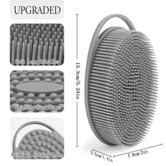 PQRUU silicone body scrubber deep-clean action exfoliates and smooths the skin.