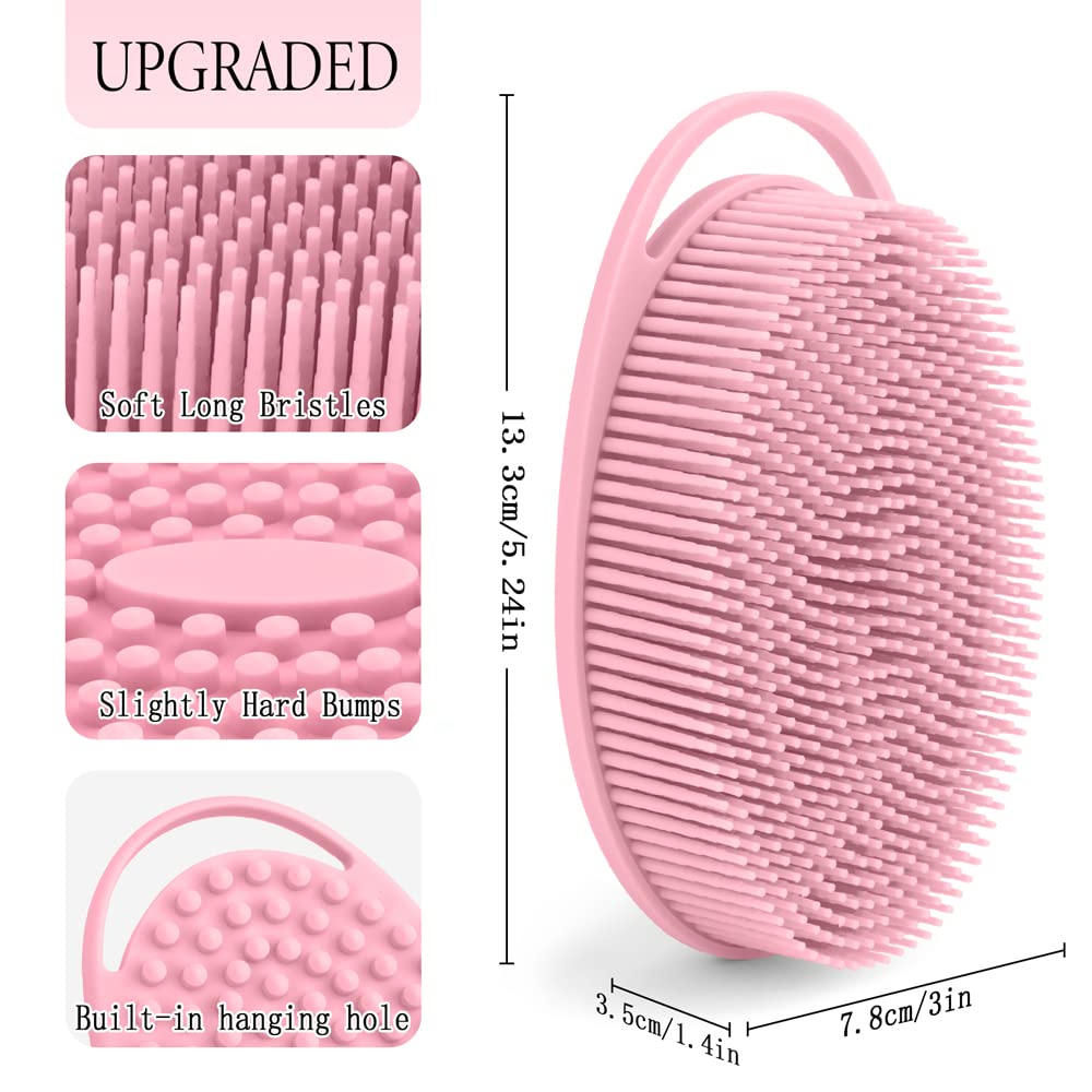 PQRUU silicone body scrubber hard bulge aids massage and circulation stimulation during routine.