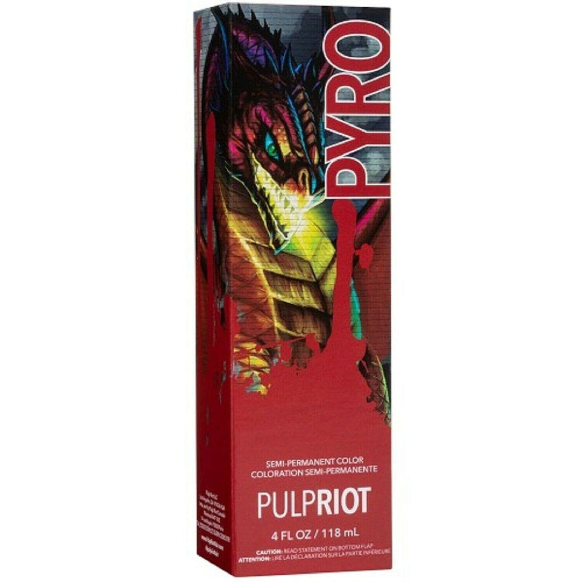 P.R. Pulp Riot Pyro bottle-front shows vibrant semi-permanent color option for bold looks.