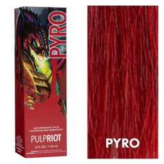 P.R. Pulp Riot Pyro dye on dry hair demonstrates thorough saturation for vibrant color.