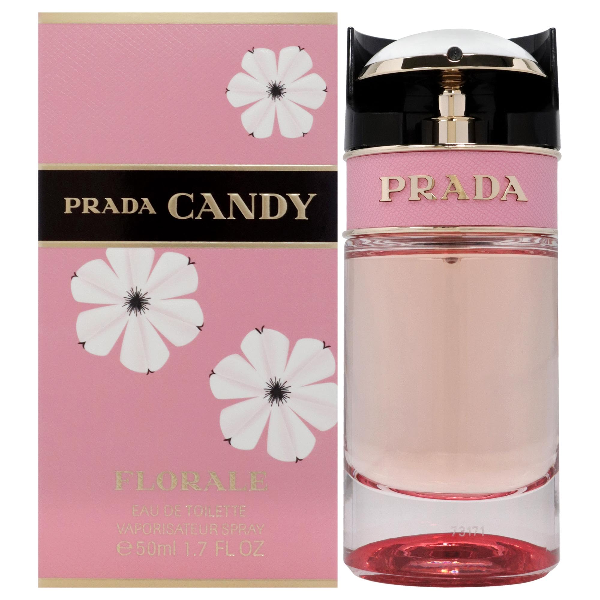 Prada Candy Florale bottle with gold cap, showcasing long-lasting daytime freshness for daily wear.