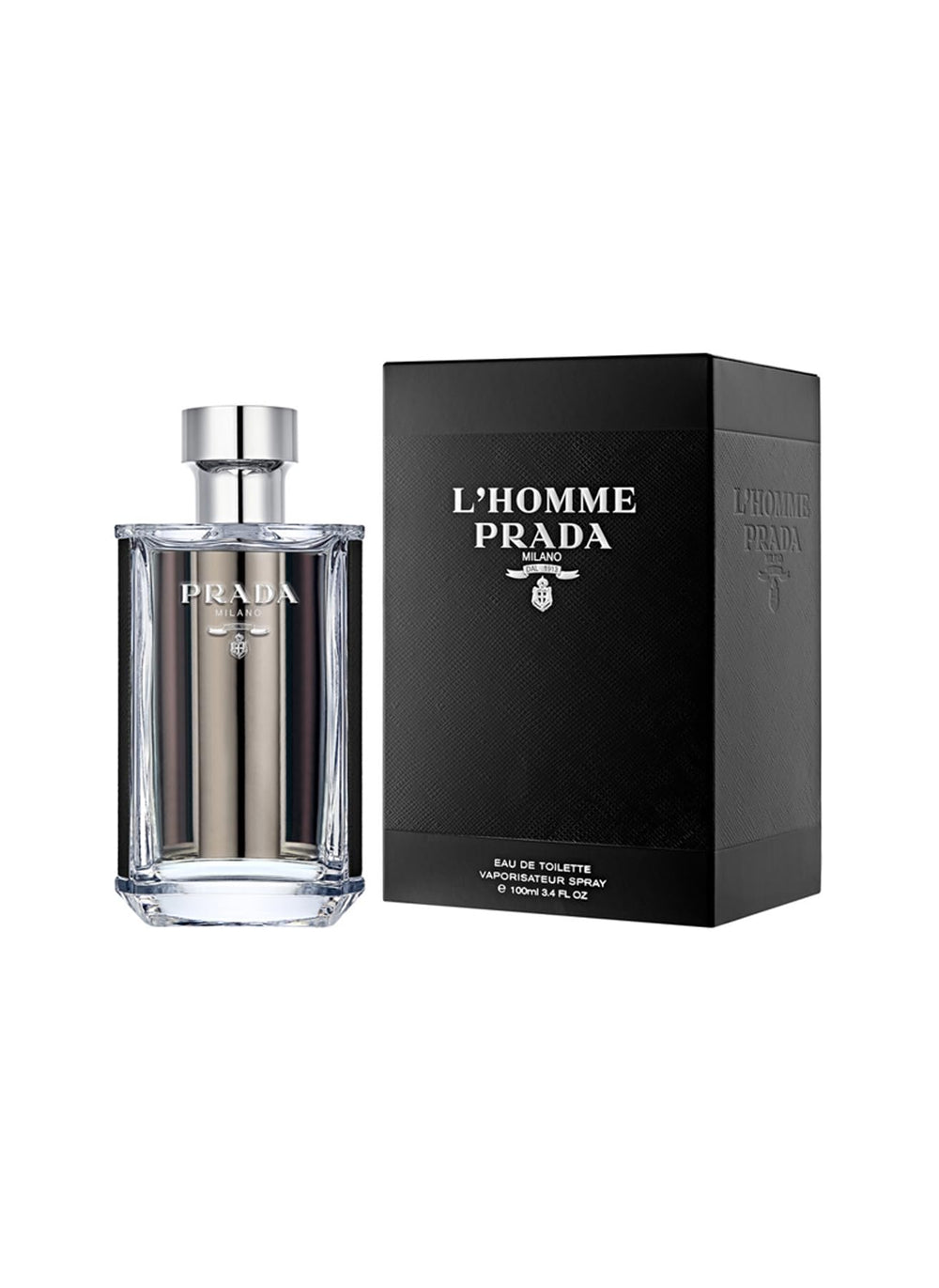 Model wearing Prada L'Homme EDT hinting at versatile professional occasions.