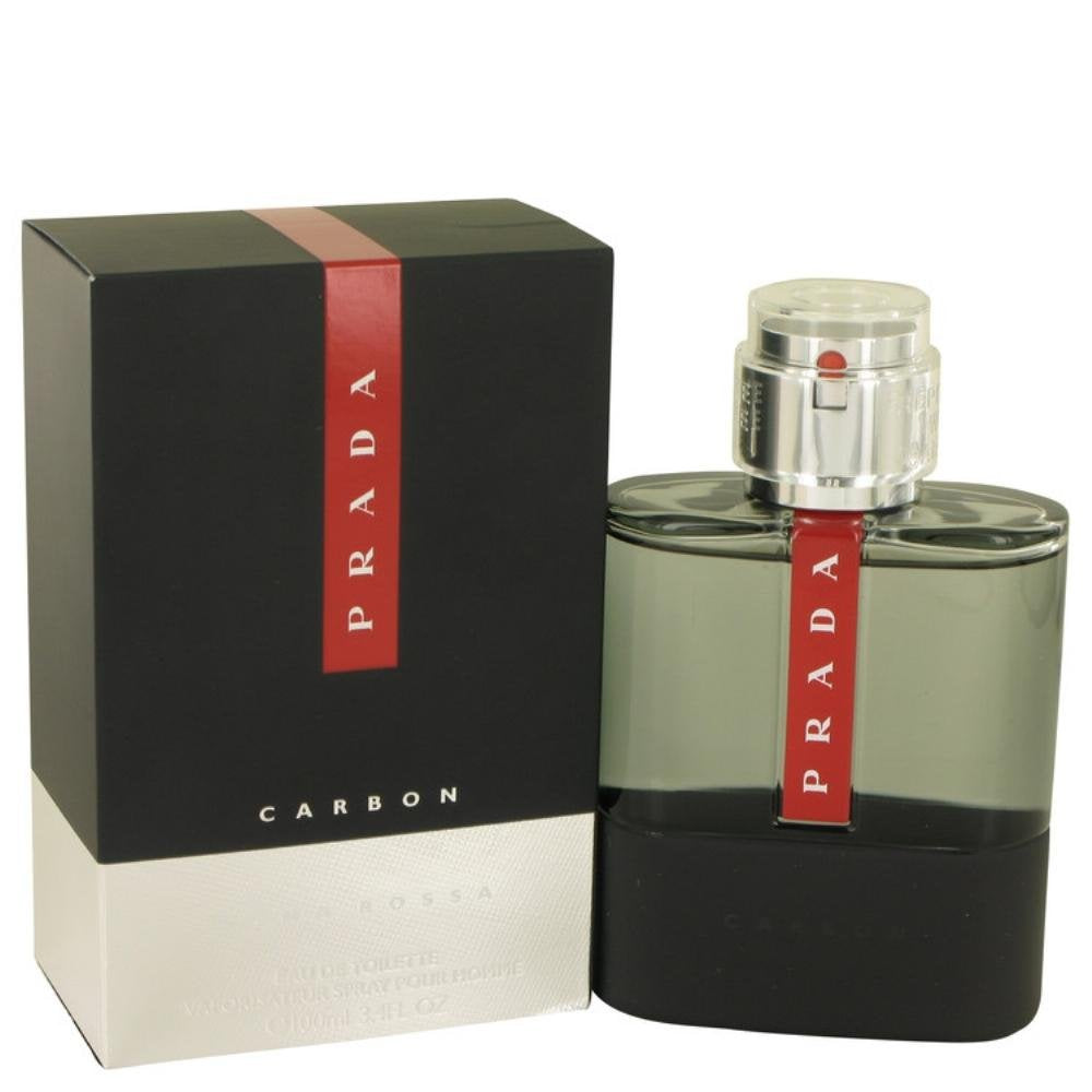 Prada Luna Rossa Carbon bottle closeup, a sleek masculine design for daily wear