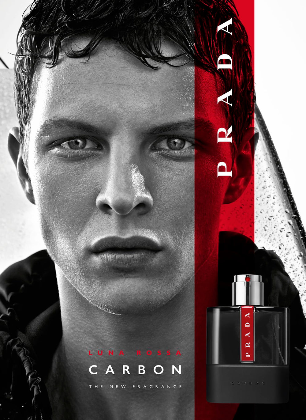Prada Luna Rossa Carbon label detail signals luxury and craftsmanship.