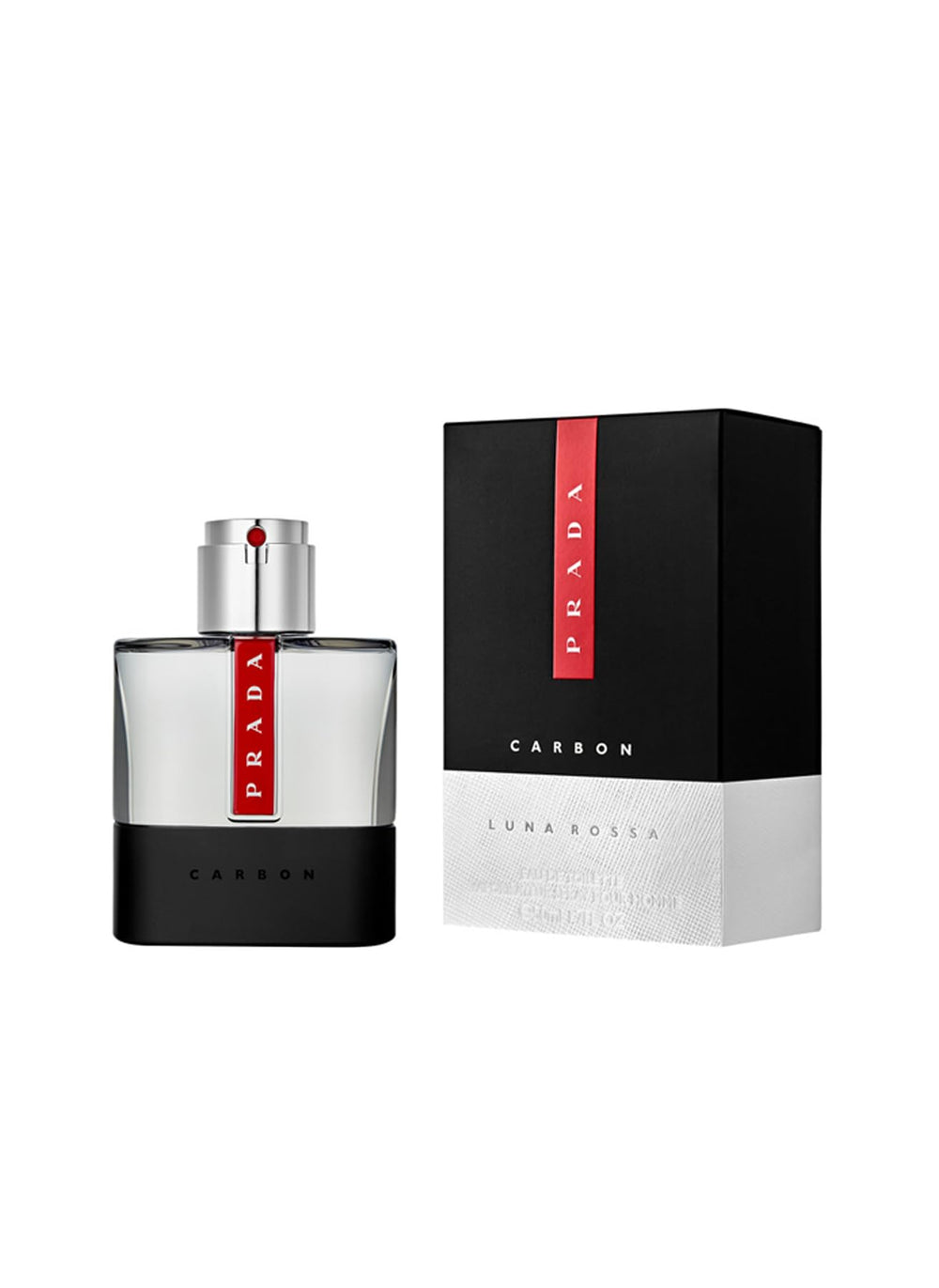 Prada Luna Rossa Carbon packaging detail highlights premium materials.