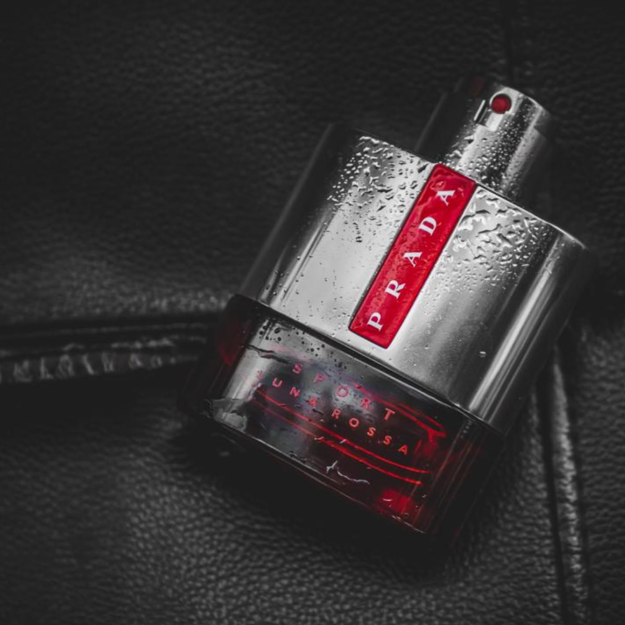 Prada Luna Rossa Sport mist spray demonstrates easy, even application.