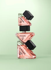 Prada Paradoxe bottle closeup, refined craftsmanship for special occasions.