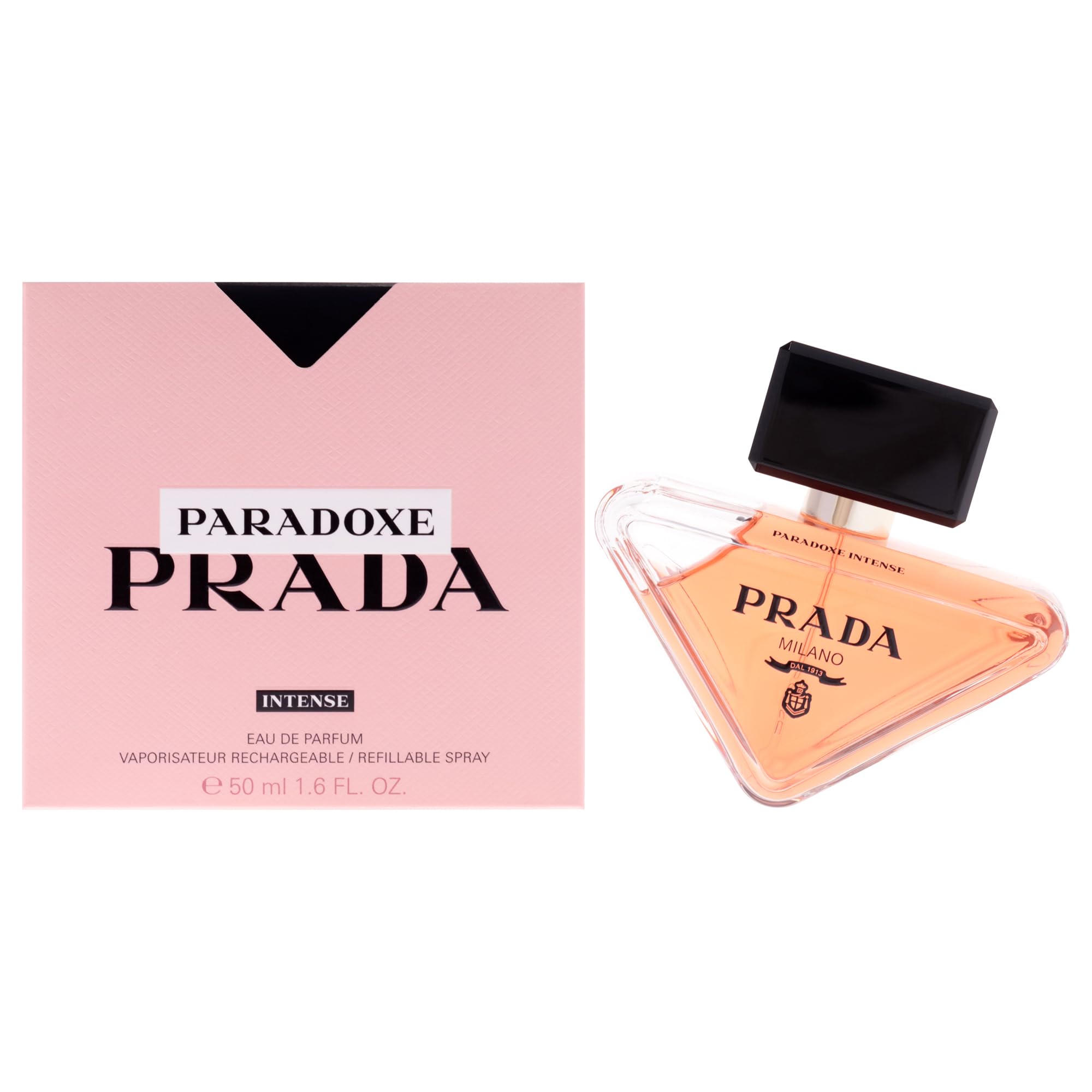 Prada Paradoxe Intense bottle closeup showing luxury floral notes and finish
