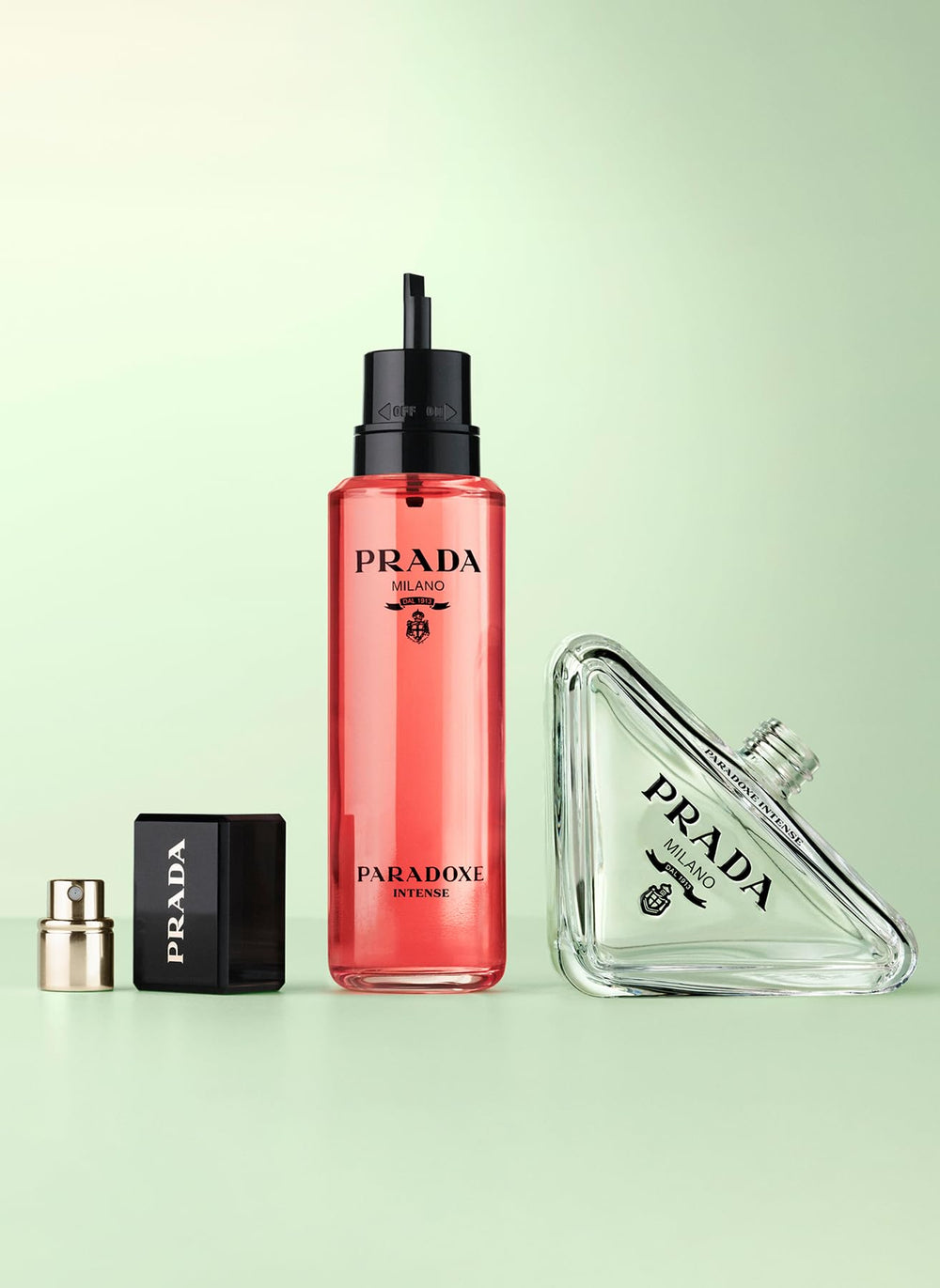 Prada Paradoxe Intense pulse-points application view for intimate wear and projection