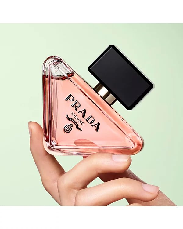 Prada Paradoxe refillable packaging promotes sustainable fragrance use.