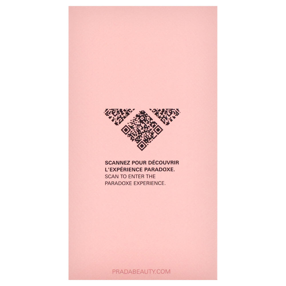 Prada Paradoxe Virtual Flower 3oz bottle on shelf, portable and travel-friendly