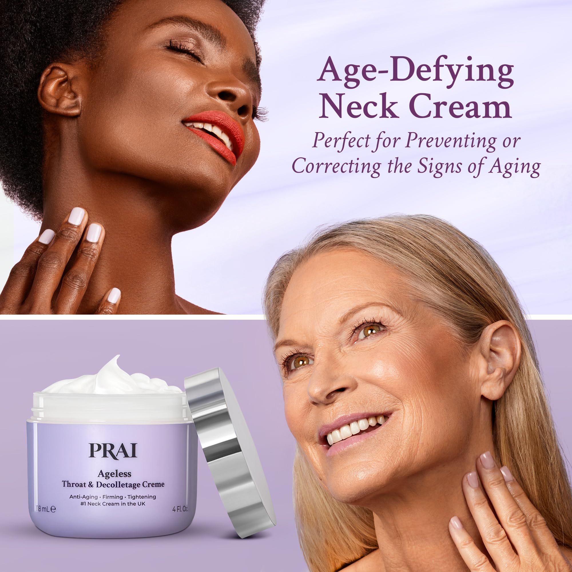 PRAI neck and decolletage area for smoother skin.