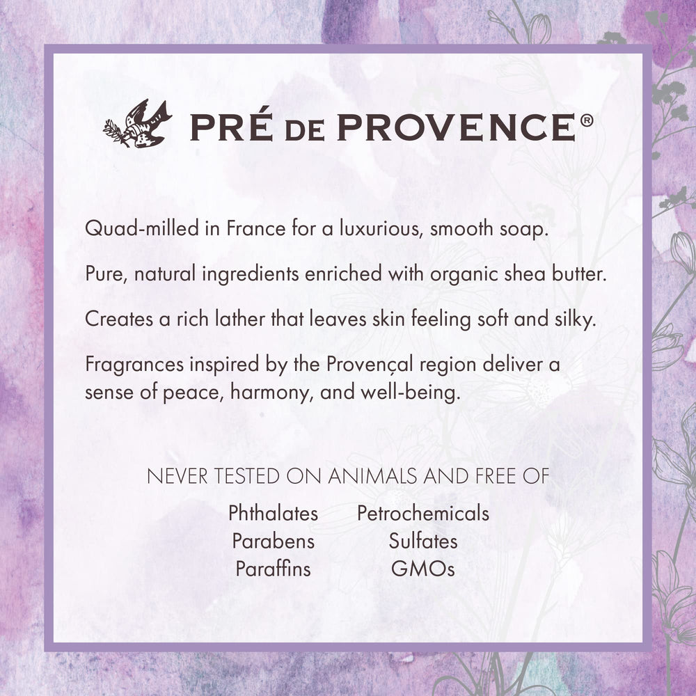 Uso diario con jabón Pre de Provence, versátil para cuerpo y manos.