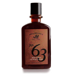 Pre de Provence No63 lotion bottle front showing premium packaging for daily moisturization