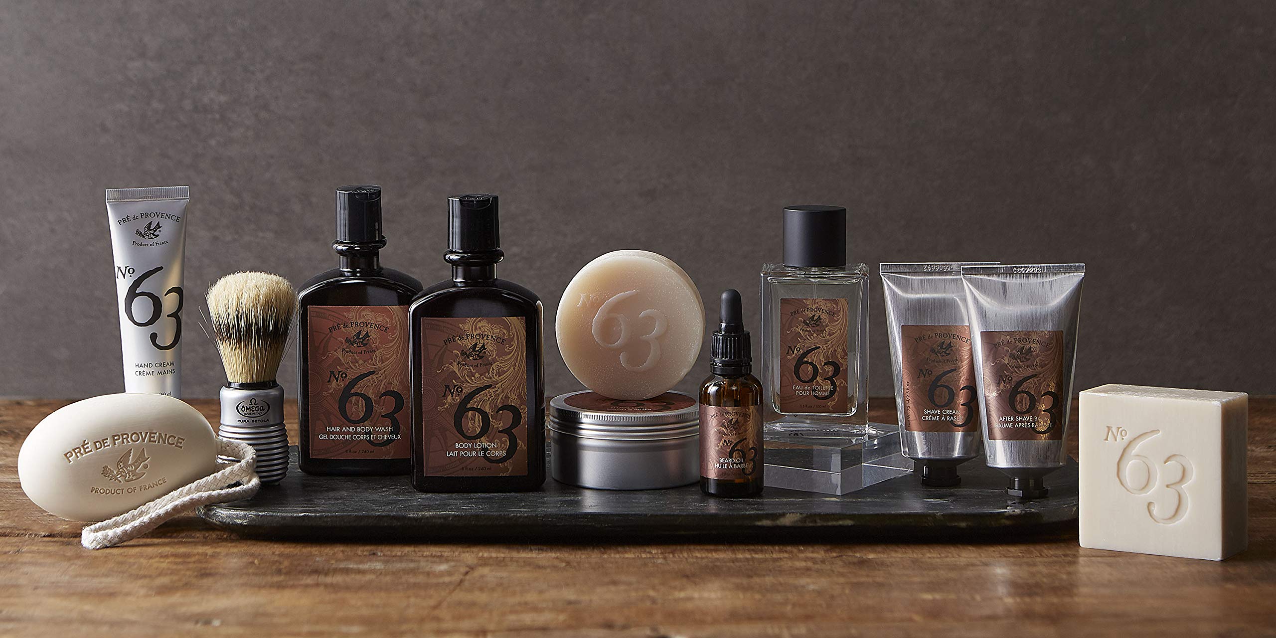 No63 shave soap from the men's collection with rich lather