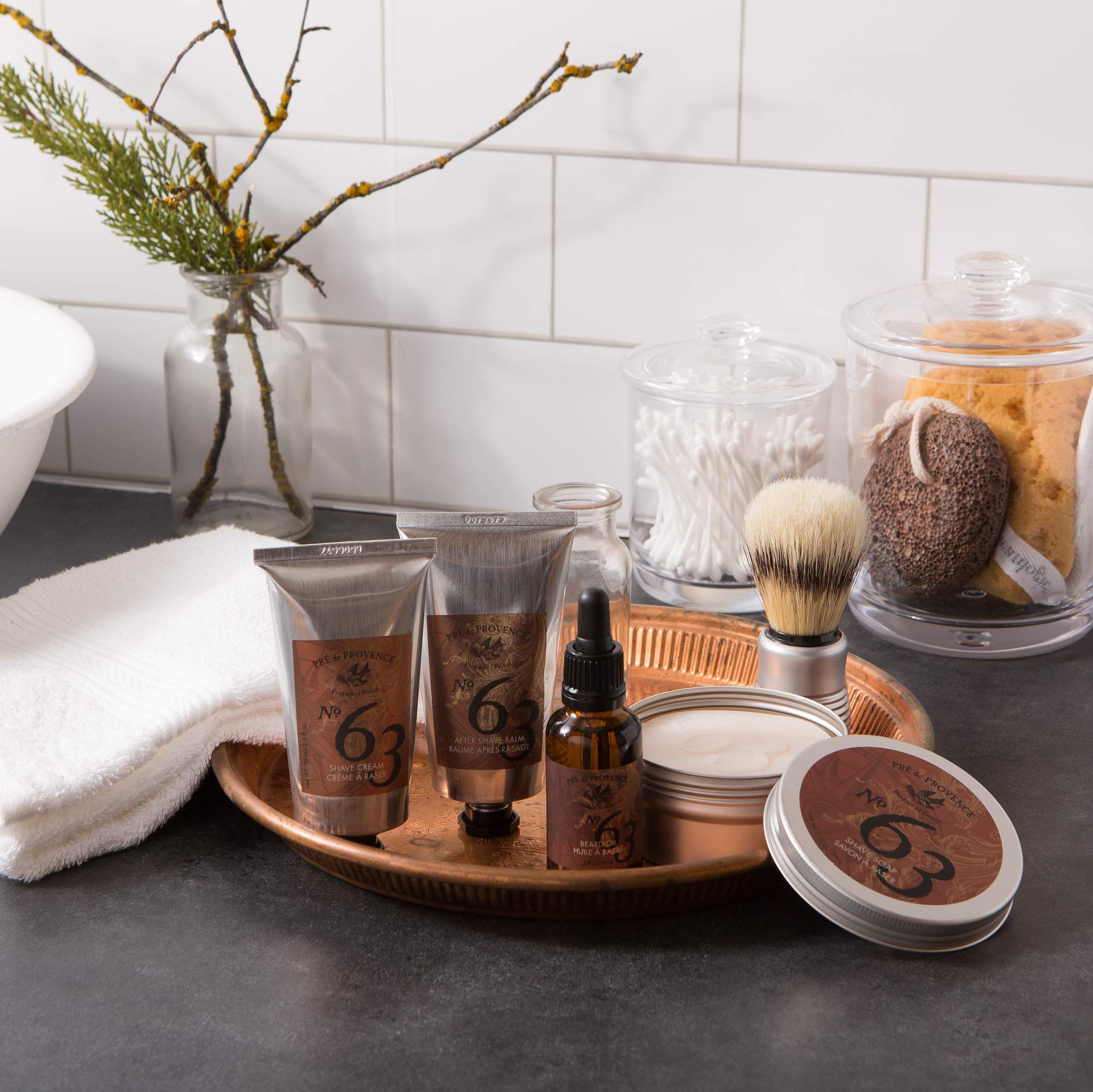 No63 balm with shea butter and grape seed oil blend for skin comfort.