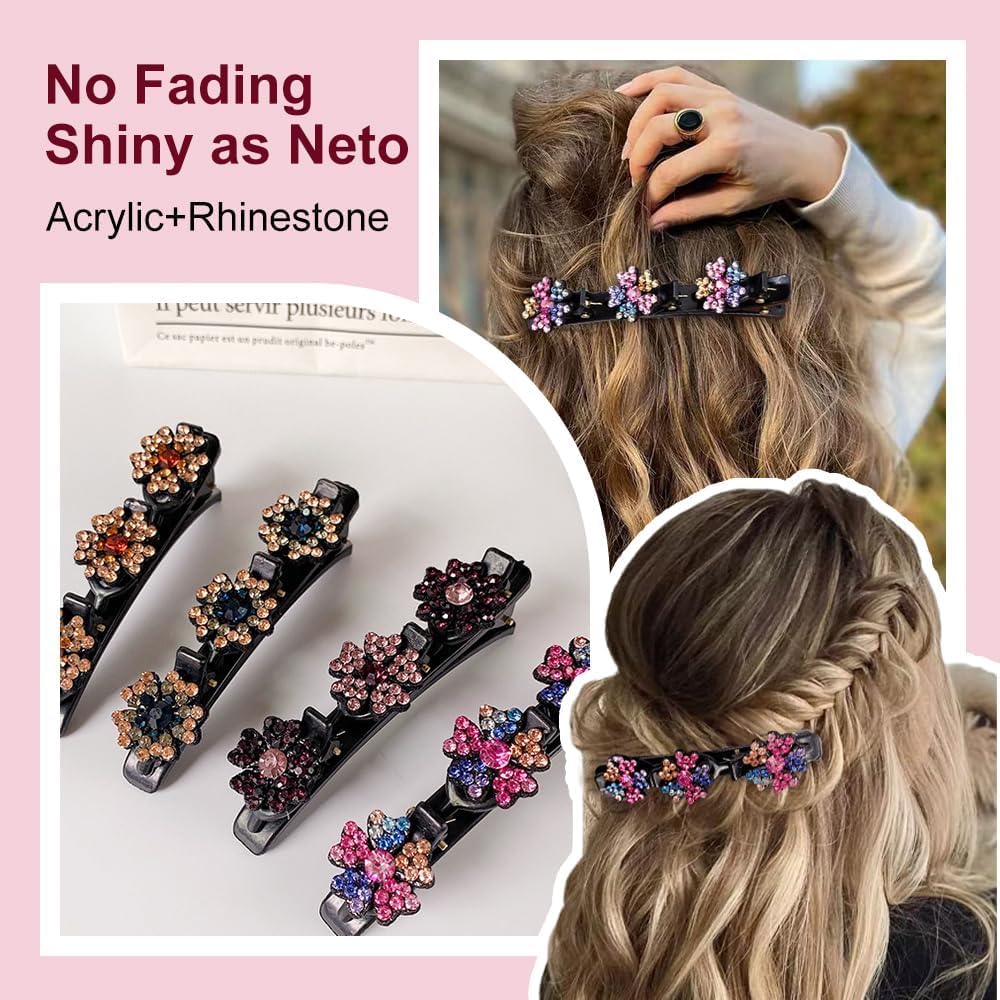 PreciRise four-leaf-clover rhinestone hair clip adds playful shine