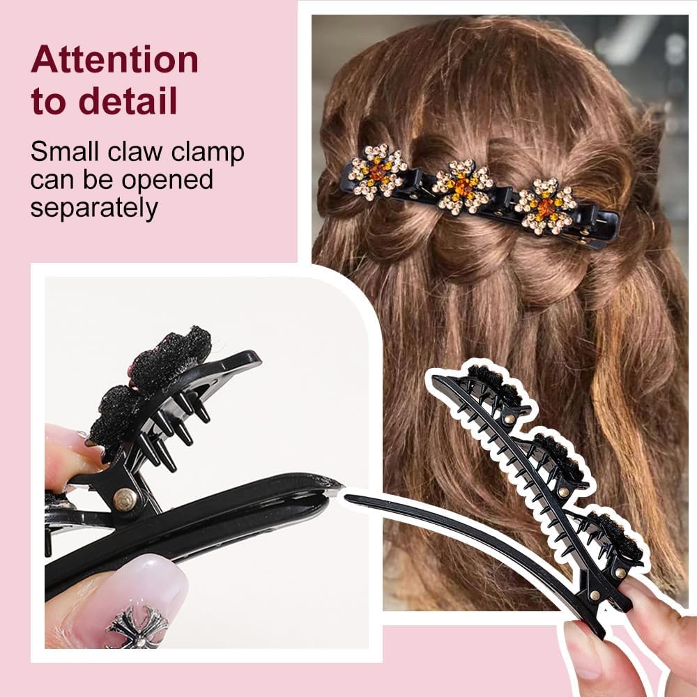 PreciRise crystal stone braided hair clip sparkles for evening looks