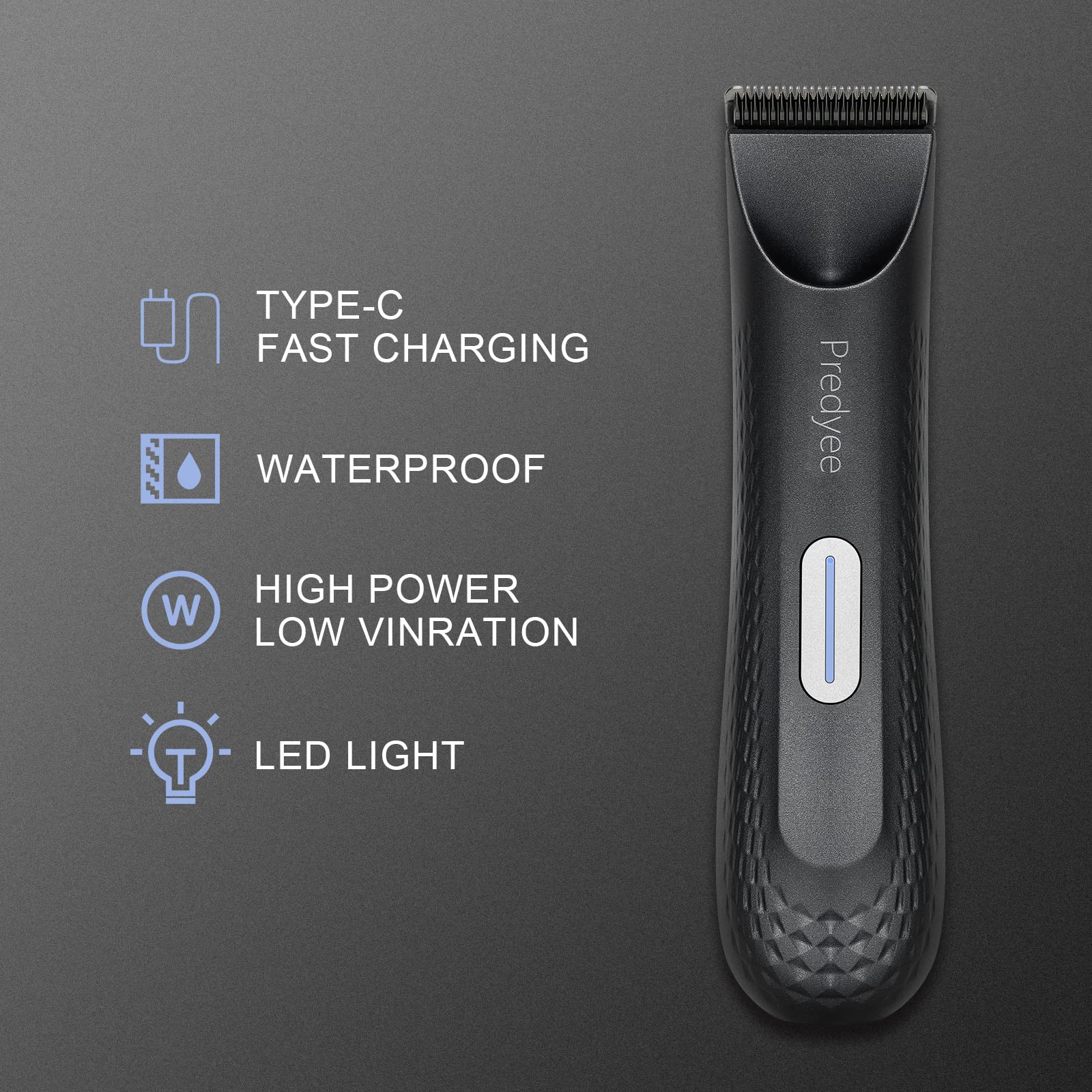 Predyee LED light helps reveal hairs for precise trimming.