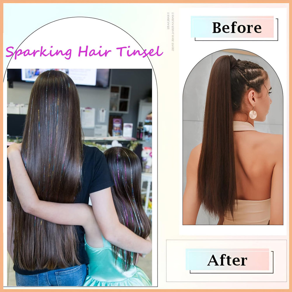Prehot Hair Tinsel Kit application tools enable quick, secure attachment.