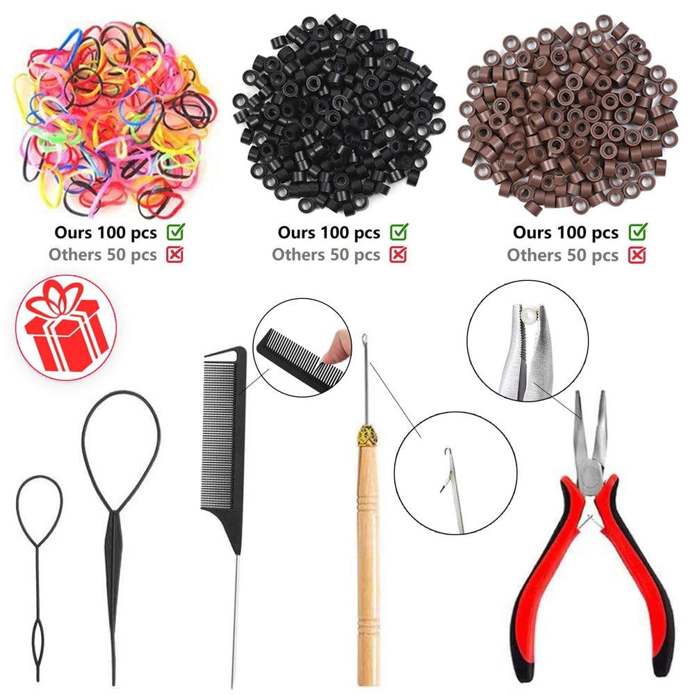 Prehot Hair Tinsel Kit colors showcase vibrant shades for festive looks.