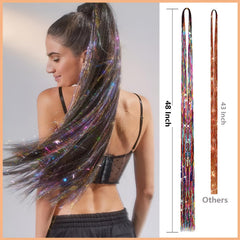 Prehot tinsel kit heat-safe fibers resist styling heat.