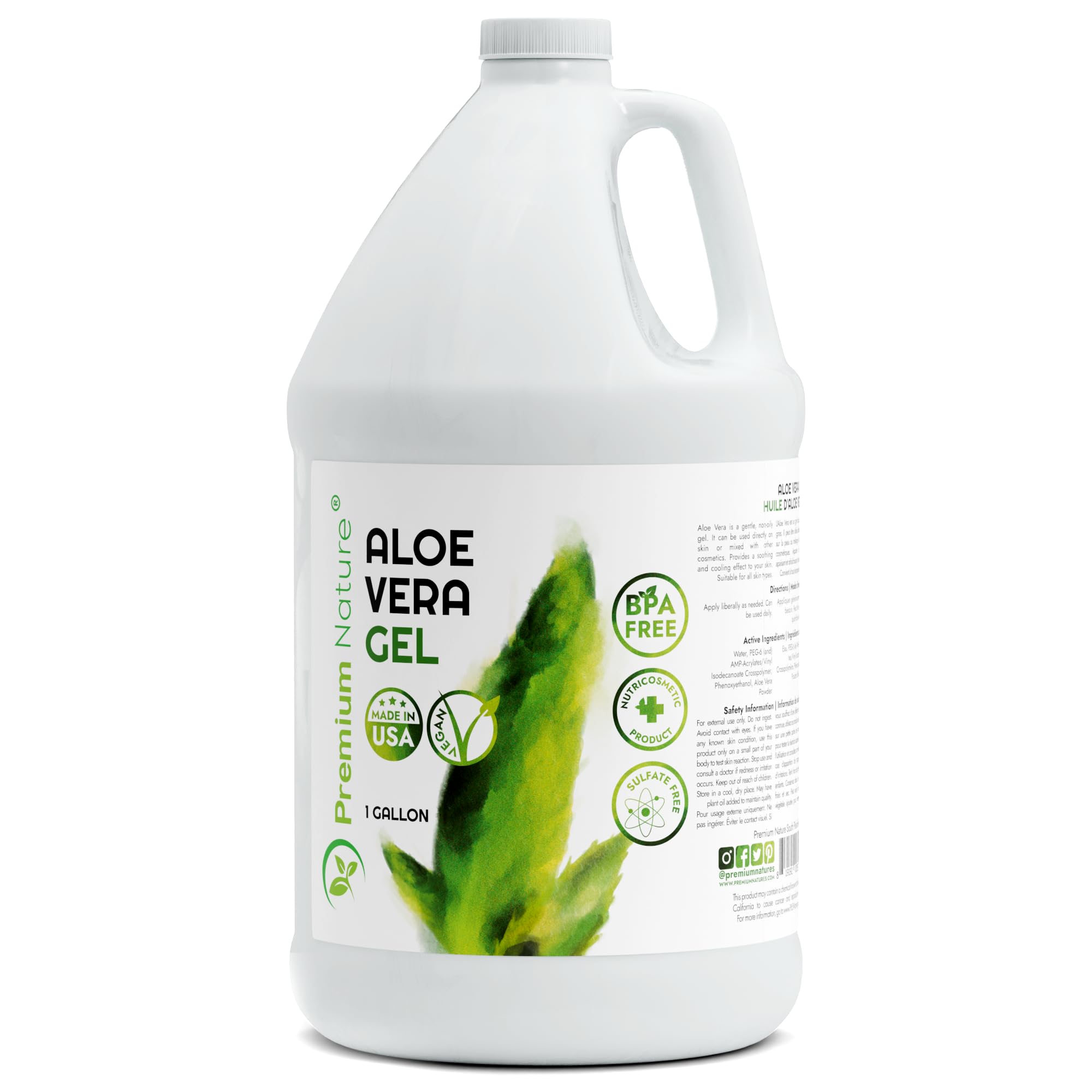 Premium Nature Aloe Vera Gel bottle pour demonstrates fast absorption for quick soothing.