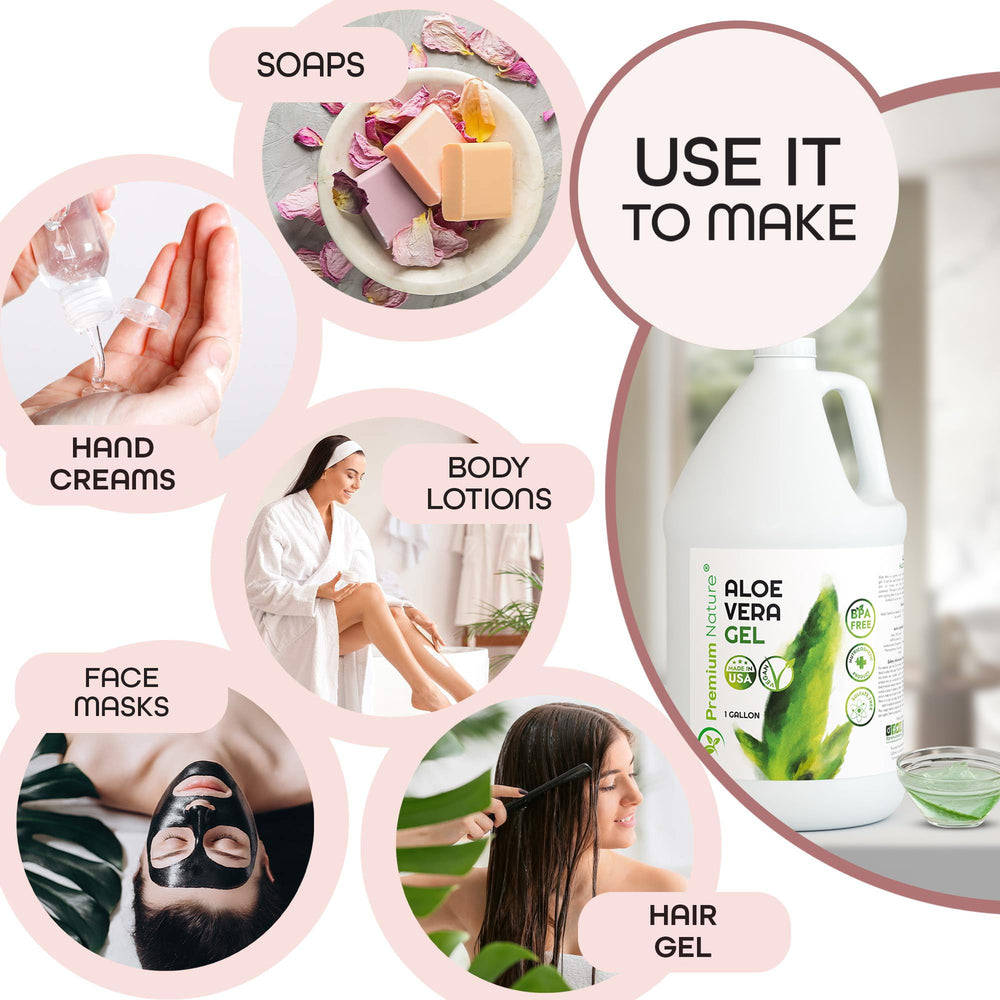 Premium Nature Aloe Vera Gel face application shows lightweight hydration for face and body.