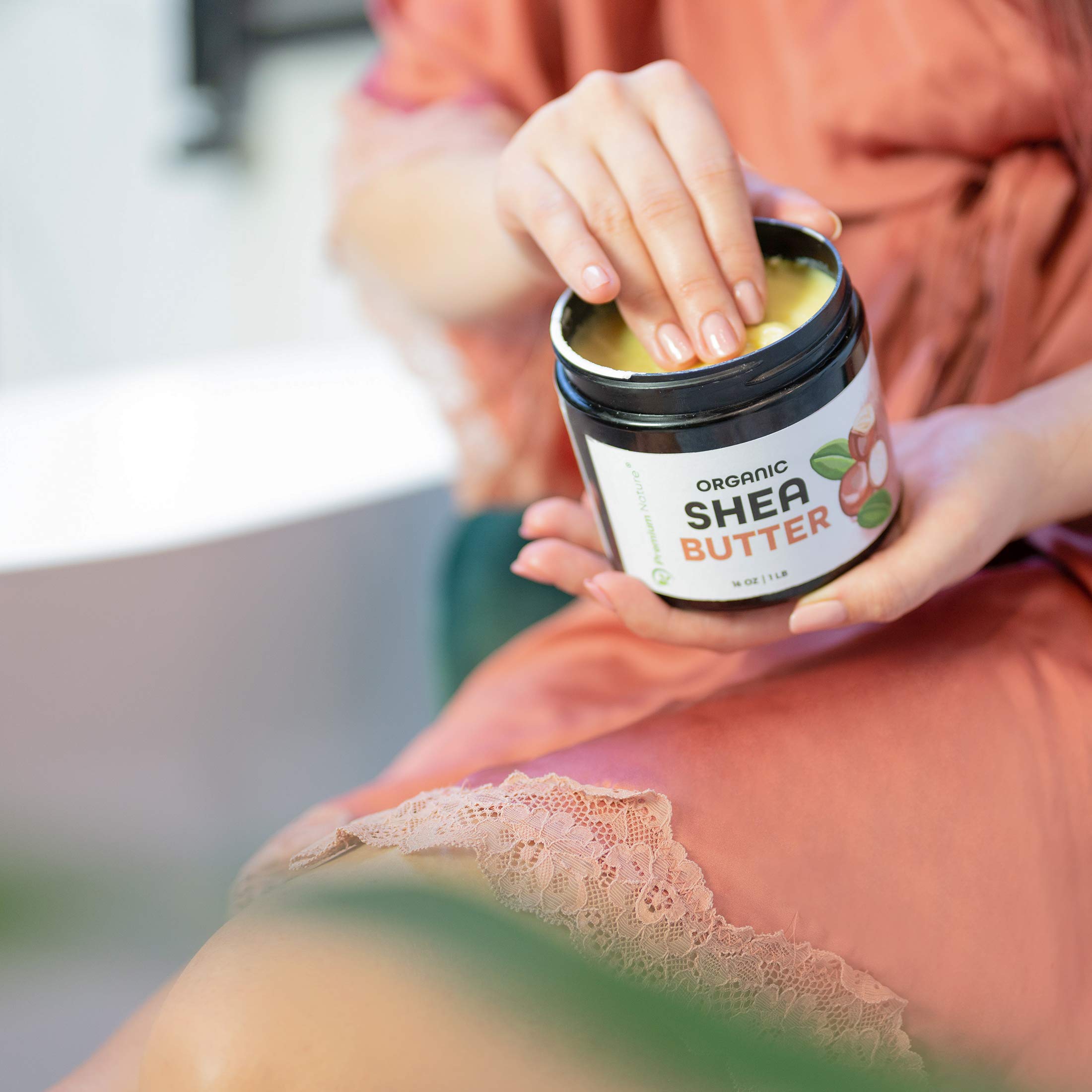 Premium Nature Pure Shea Butter skin moisturizing shot emphasizes softness and hydration