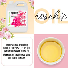 Premium Nature Rosehip Oil bottle with dropper for body oil routines.
