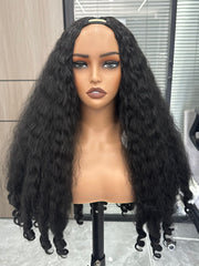 PREMPO Afro Wig V Part front view shows full natural curls for everyday wear.