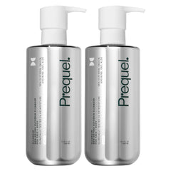 Prequel Gleanser bottle front pump for daily moisturizing cleanse with 24-hour hydration potential