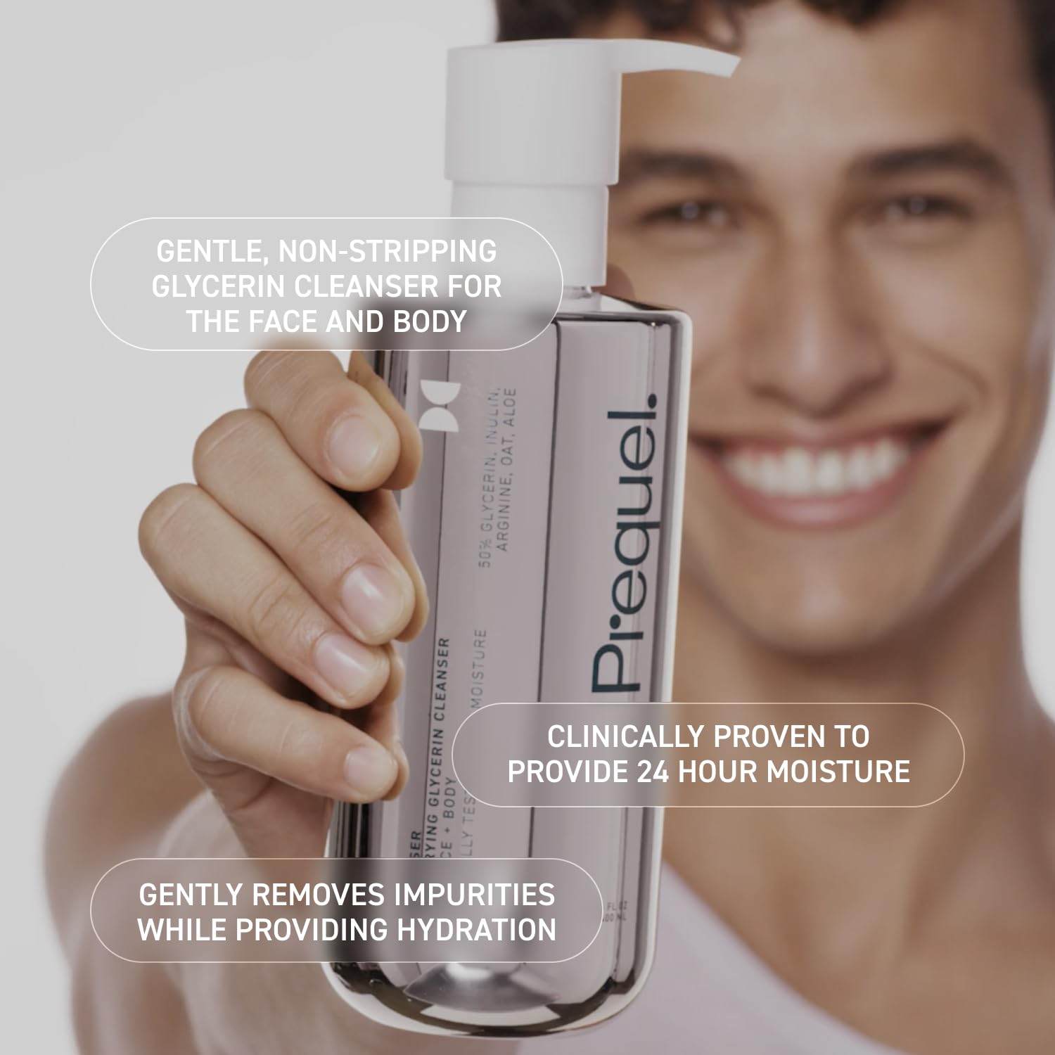 Prequel Gleanser display pack showing convenient two-pack for ongoing care
