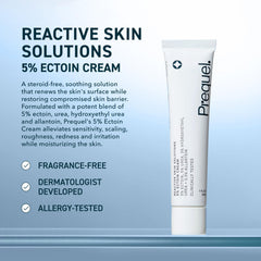 Prequel Reactive Skin Solutions pump-action bottle for easy daily use