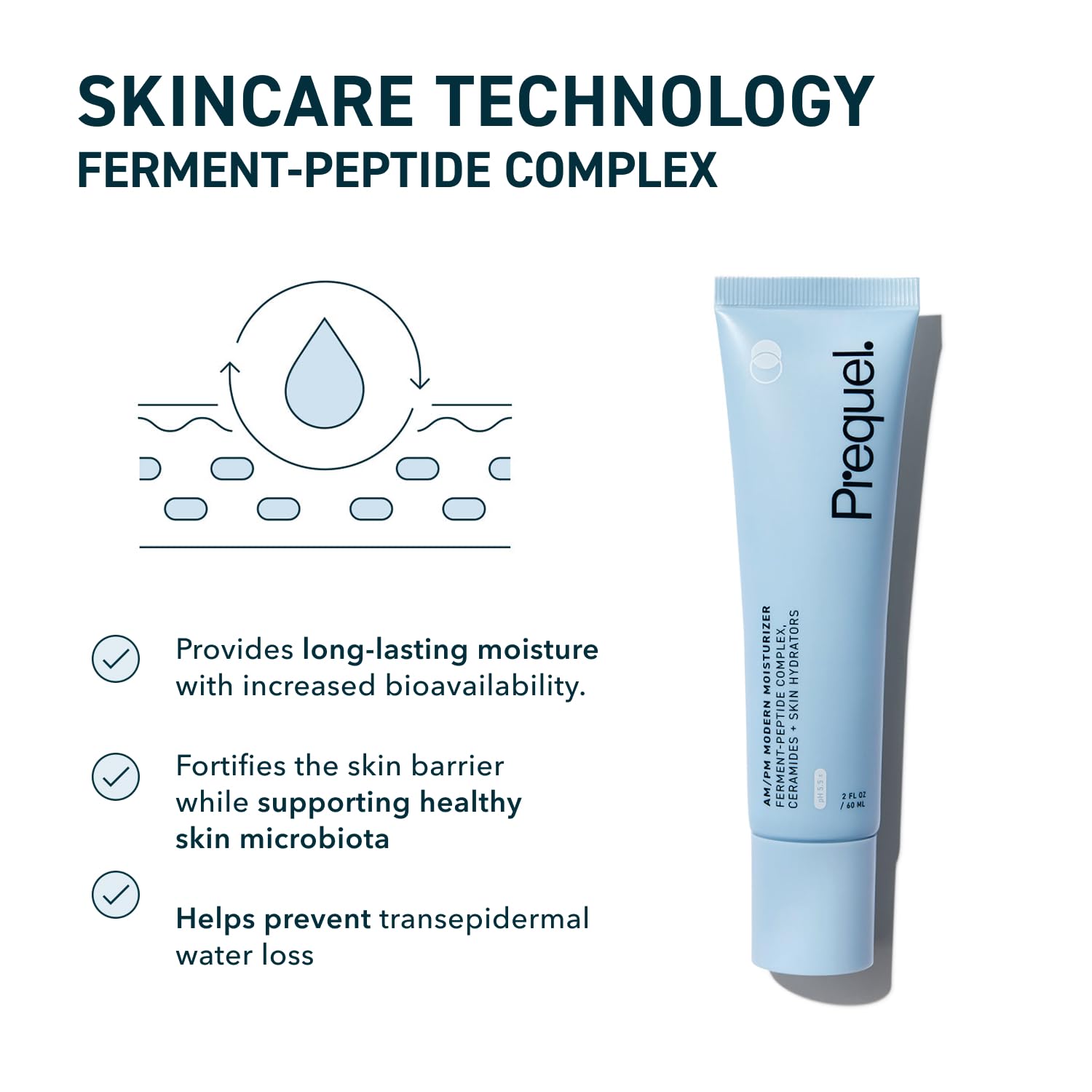 Prequel Skin fast-absorbing-cream demonstrates non-greasy finish ideal for day or night routines.