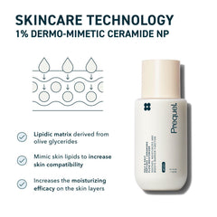 Prequel Skin Half and Half Fluid Moisturizer label highlights fragrance-free formula for sensitive skin.