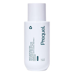 Prequel Skin Multi-Acid Milk Peel bottle closeup highlights a hydrating exfoliant for radiant skin