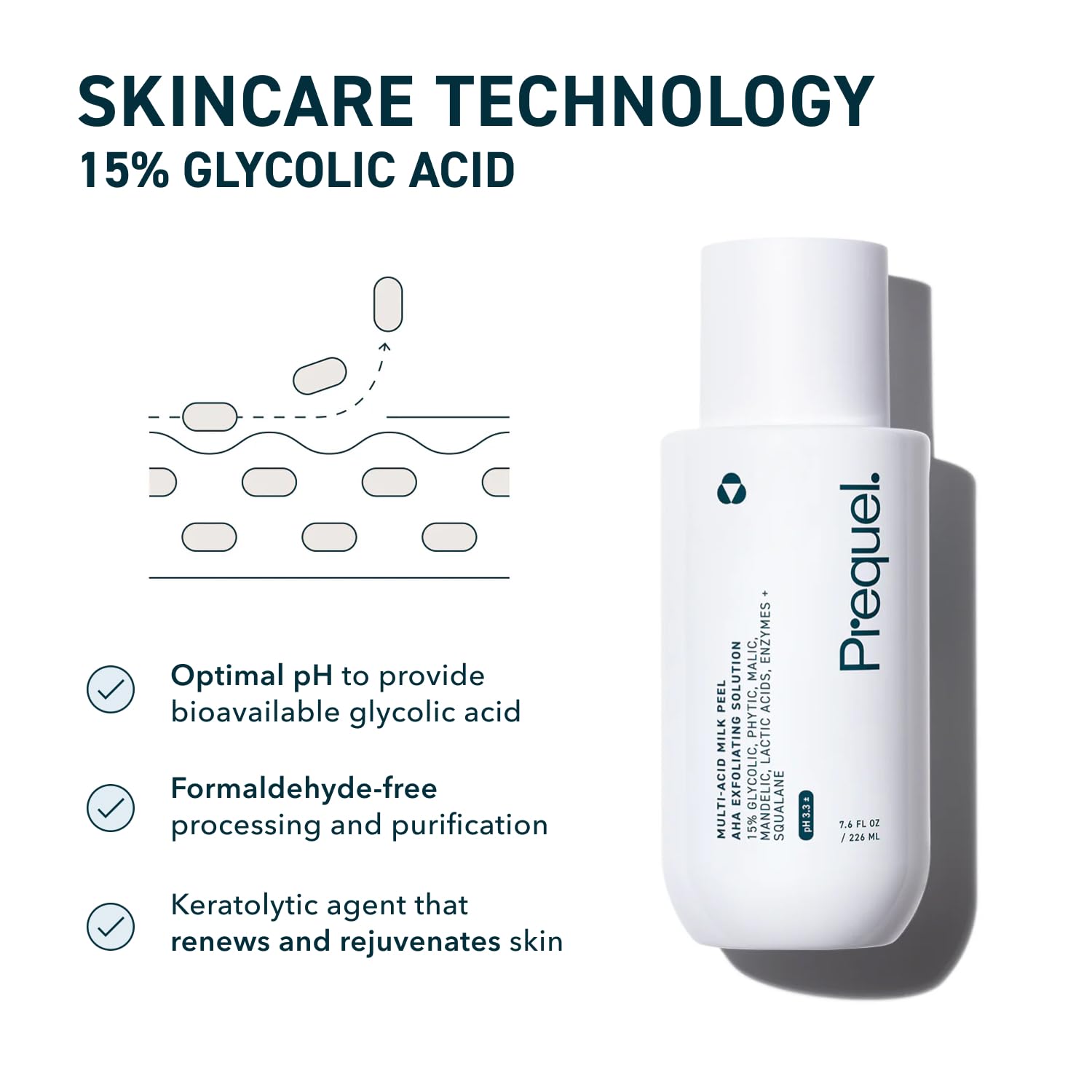Prequel Skin Multi-Acid Milk Peel neck application shows targeted radiance