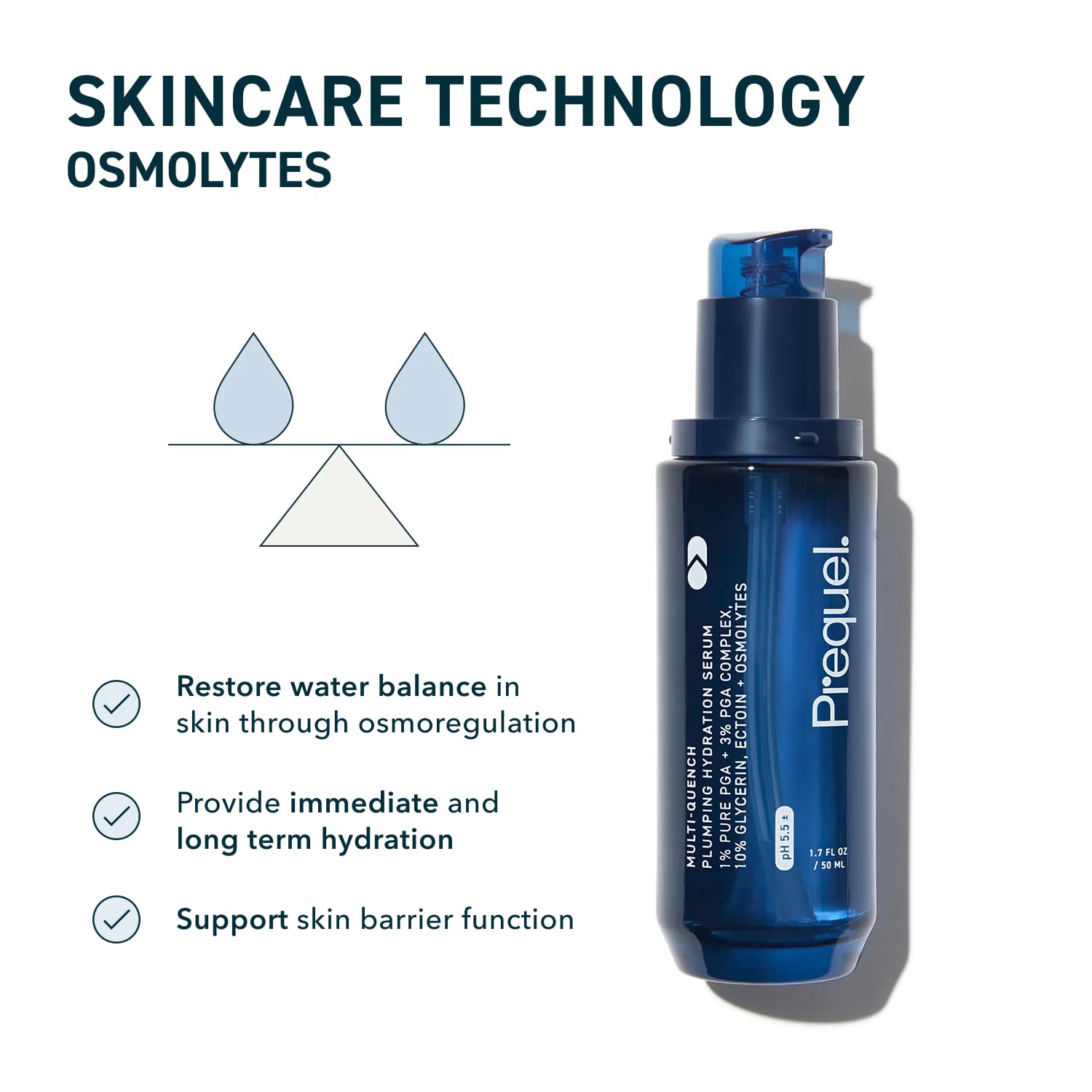 Prequel Skin Multi-Quench texture-swatch reveals gel-cream consistency for dry skin
