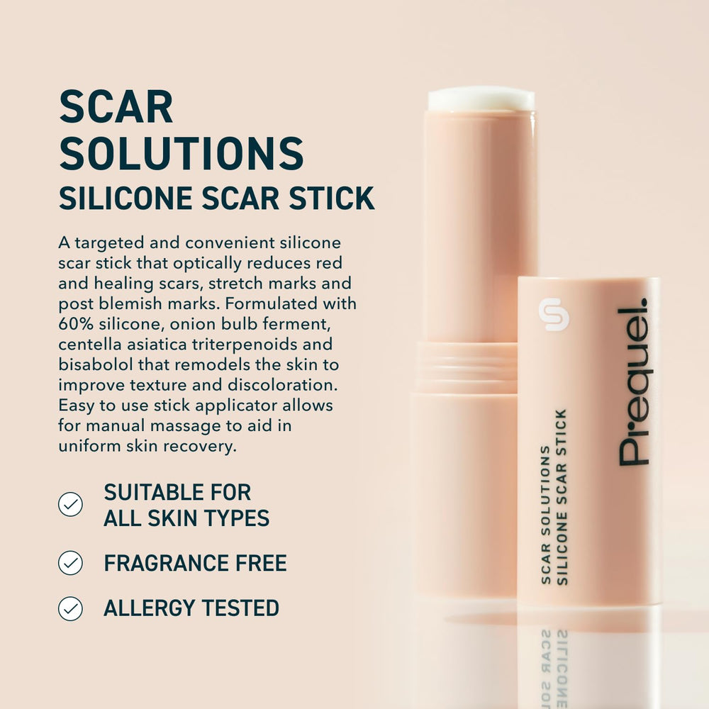 Prequel Skin Scar Solutions 60% silicone film forms a breathable barrier on skin.