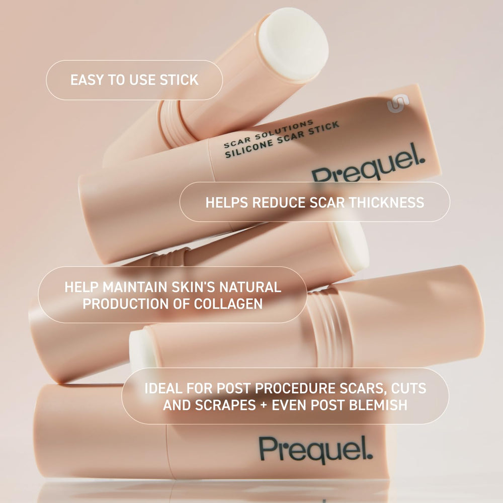 Prequel Skin Scar Solutions velvety opaque film visible on treated skin.