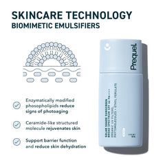 Prequel Skin Solar Shade hydrating texture with glycerin visible on skin.