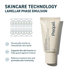 Prequel Skin Sun Barrier SPF50 absorbing quickly after moisturizer for a non-drying finish