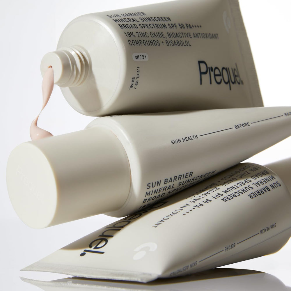 Prequel Skin Sun Barrier SPF50 antioxidant botanicals and tetrahydrocurcuminoids ingredients