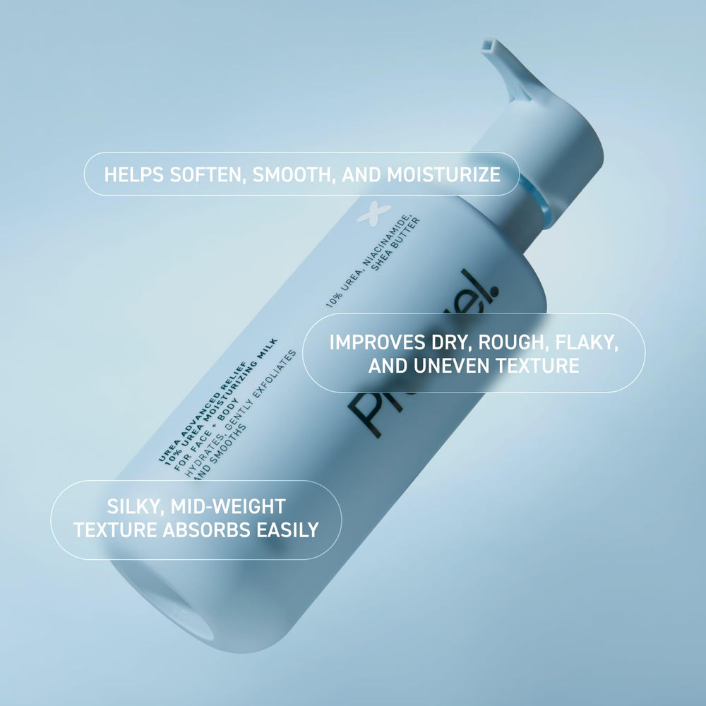 Prequel Skin Urea Advanced Relief Milk hands-application demonstrates daily moisture for skin.