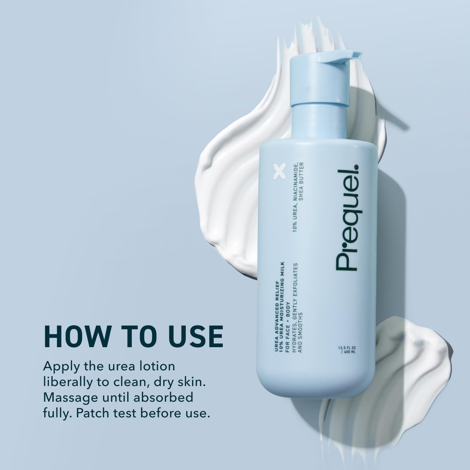 Prequel Skin Urea Advanced Relief Milk two-pack on shelf signals ongoing relief for dry skin.
