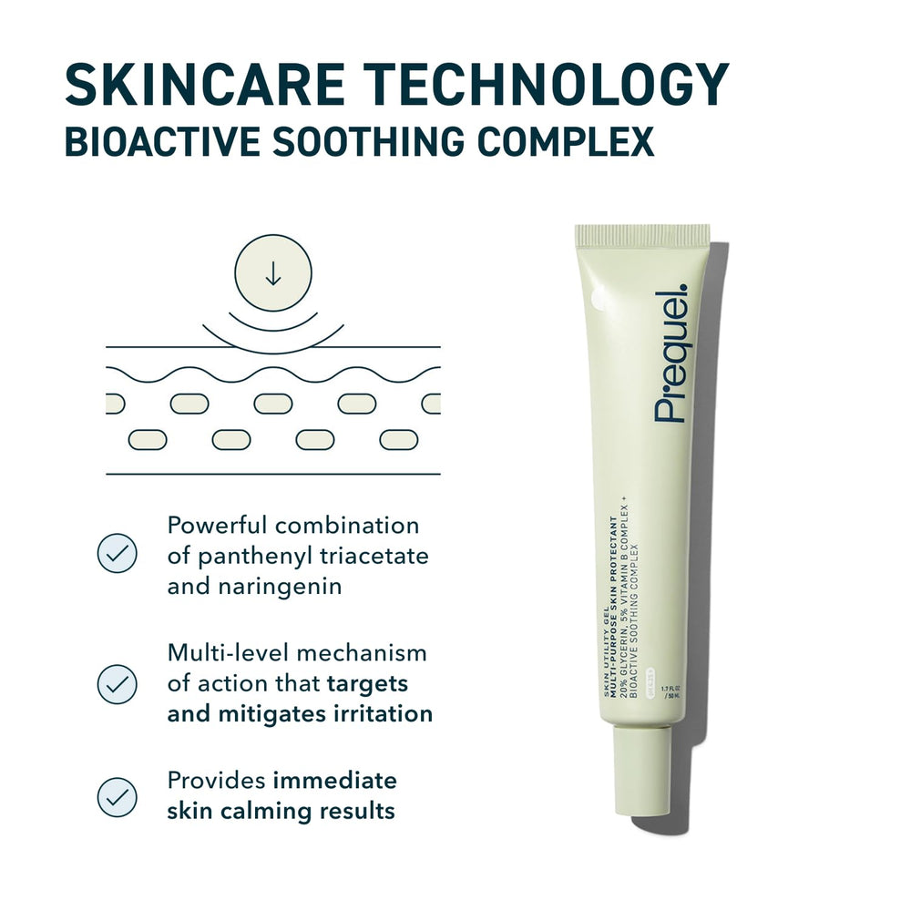 Prequel Skin Utility Gel barrier protection concept shows soothing, non-greasy moisture for dry skin