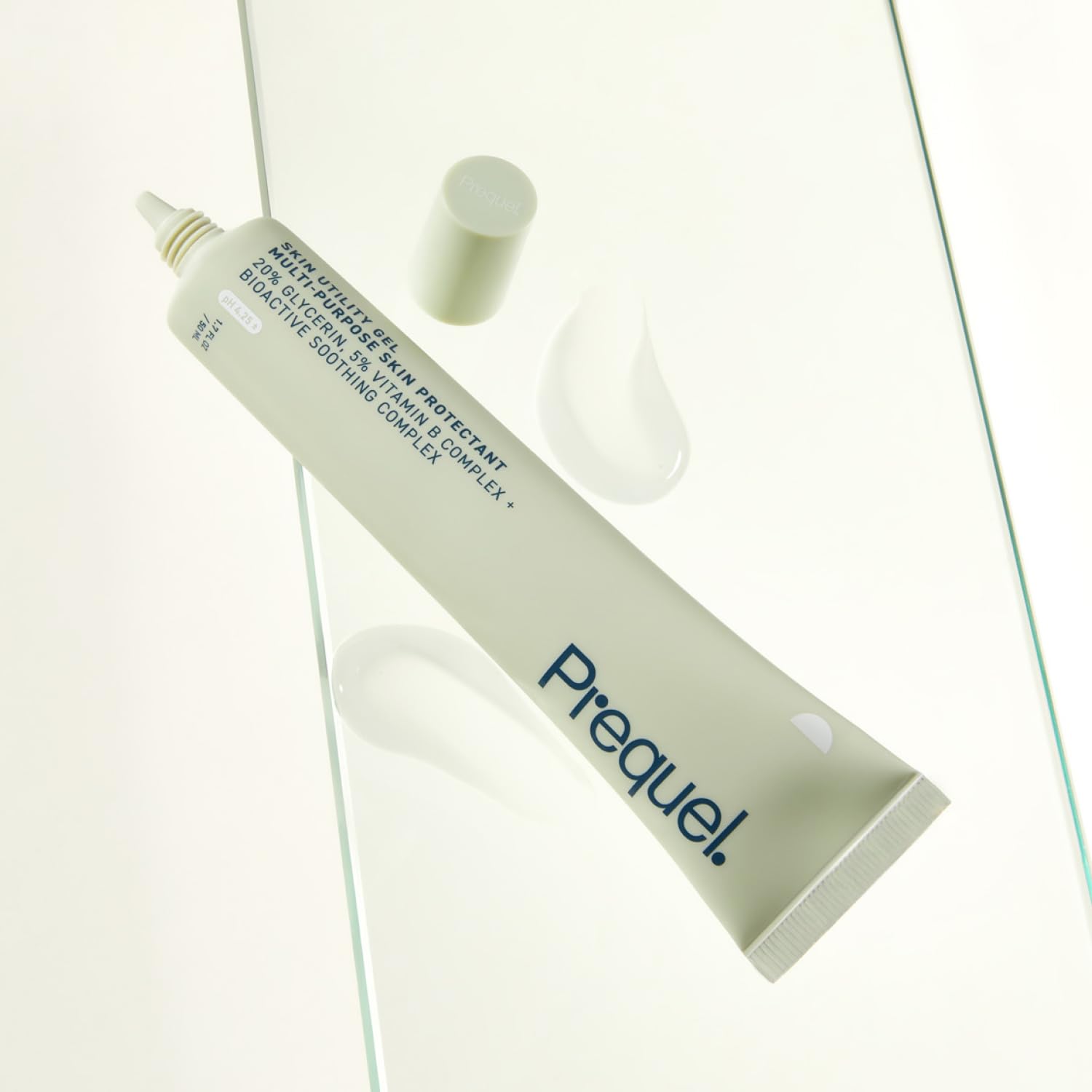 Prequel Skin Utility Gel elbows and knees illustration shows targeted dry-area care