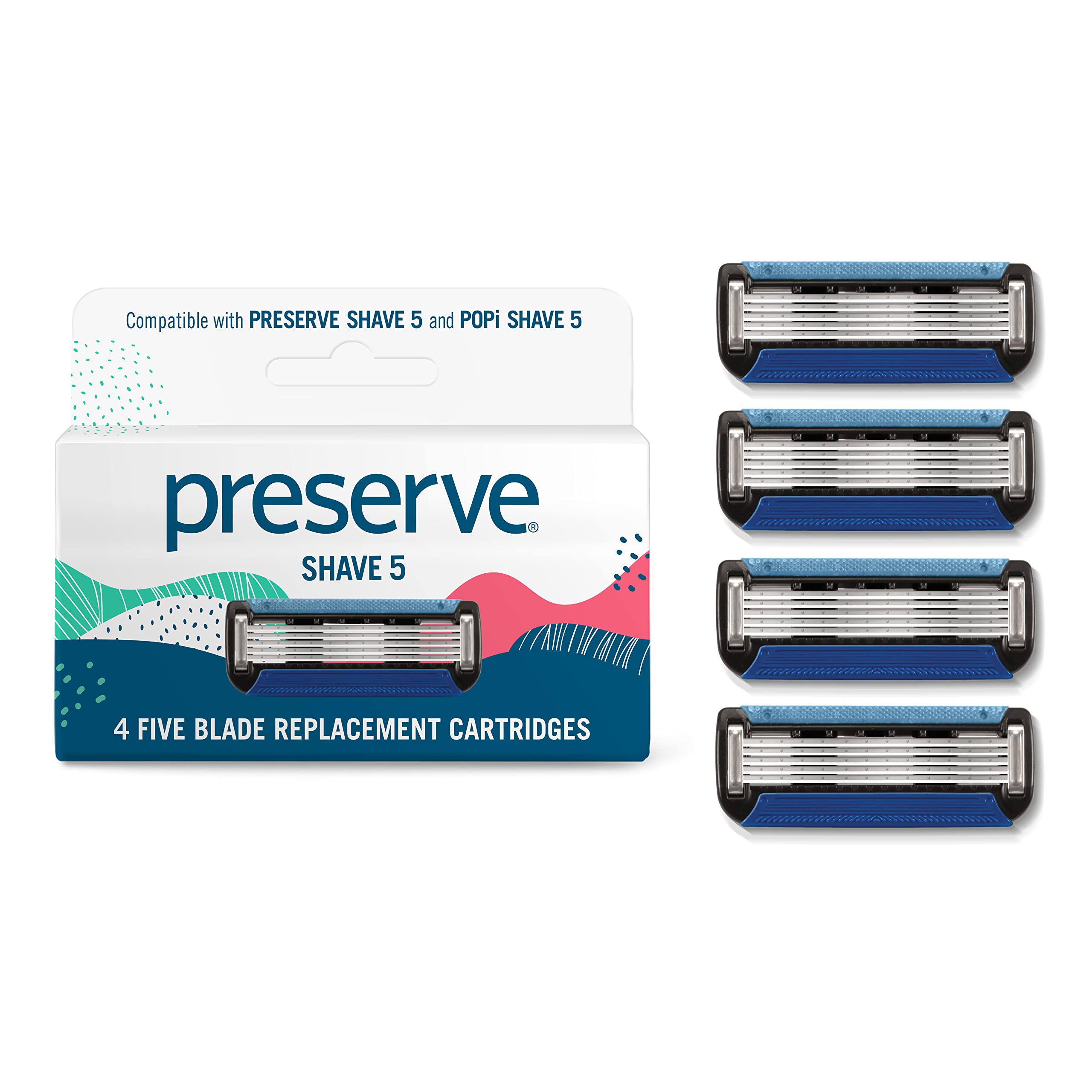 Preserve Shave 5-blade ceramic-coated close-up delivering silky, skin-friendly shave.